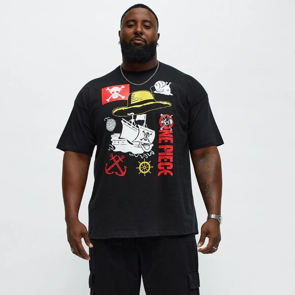 ONE PIECE Straw Hat Ship Short Sleeve Tee Black Sz 2/5/6 XL - Anime Gift Ideas - Picture 1 of 4
